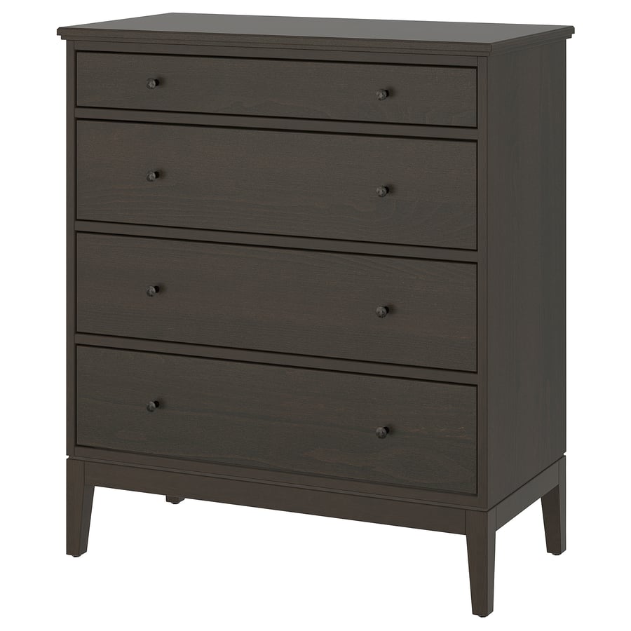 IDANÄS Chest of 4 drawers - Dark Brown Stained, 104x118 cm