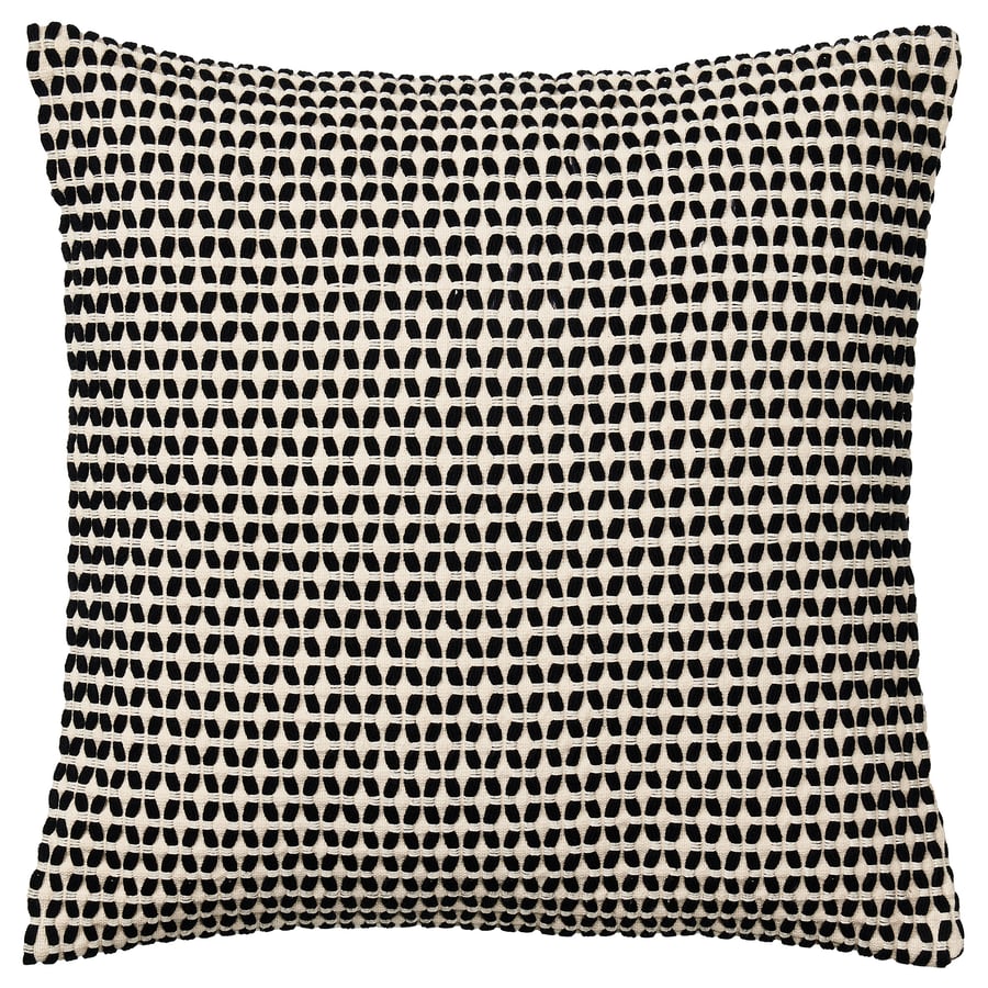 KUSTFLY Cushion Cover - Beige/Black, 50x50 cm