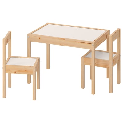 LÄTT Children's Table with 2 Chairs - White/Pine