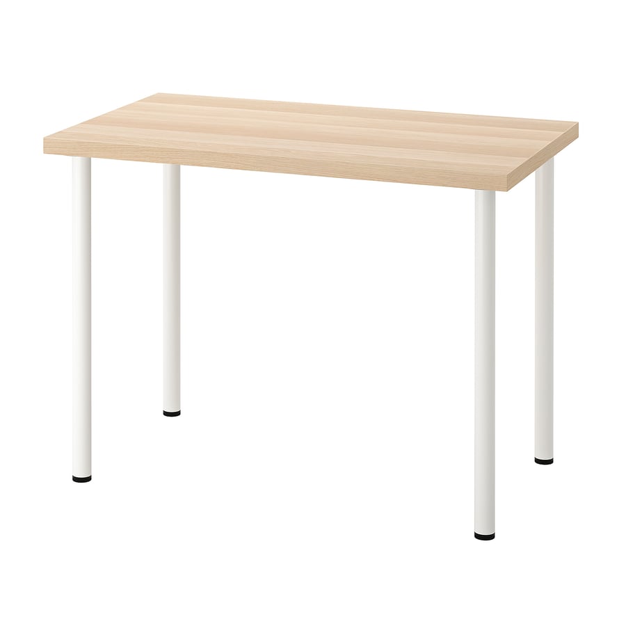 LINNMON / ADILS Desk - White Stained Oak Effect/White, 100x60 cm