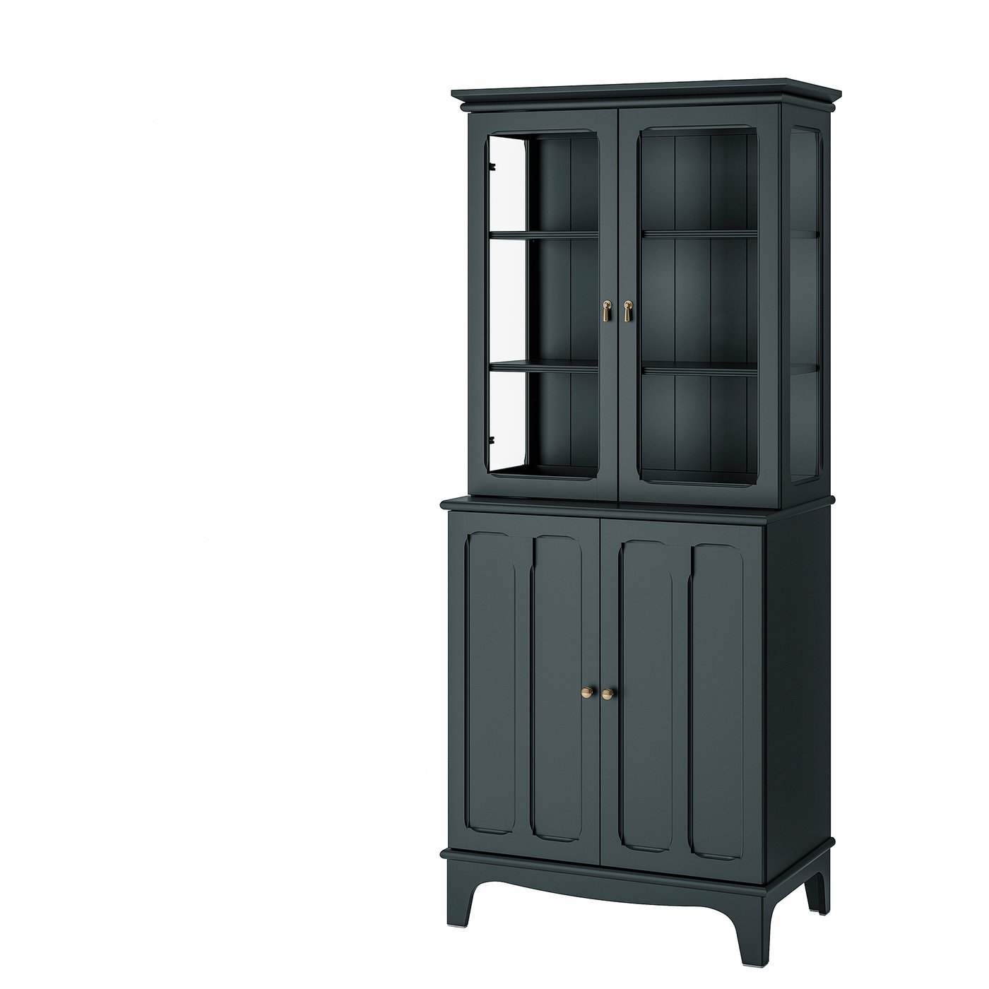 LOMMARP Cabinet with Glass Doors - Dark Blue-Green