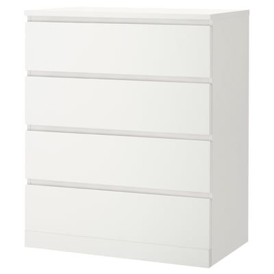 MALM Chest of 4 Drawers - White, 80x100 cm