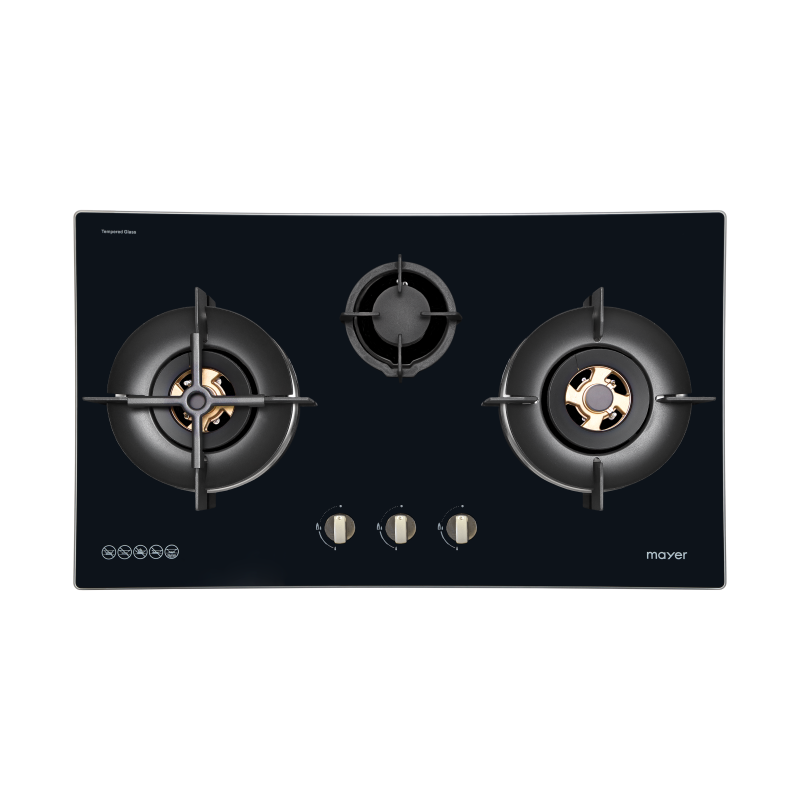 Mayer 86cm 3 Burner Glass Gas Hob MMGH8831HI - LPG