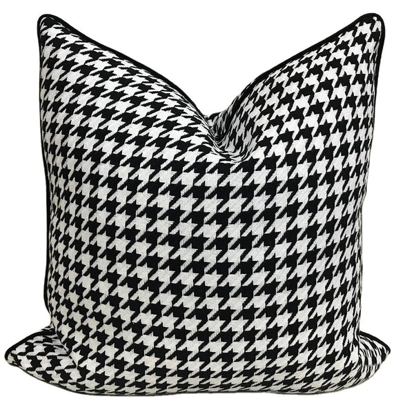 Houndstooth Luxe Cushion Cover - Black & White | Indigo Lane - Cover Only