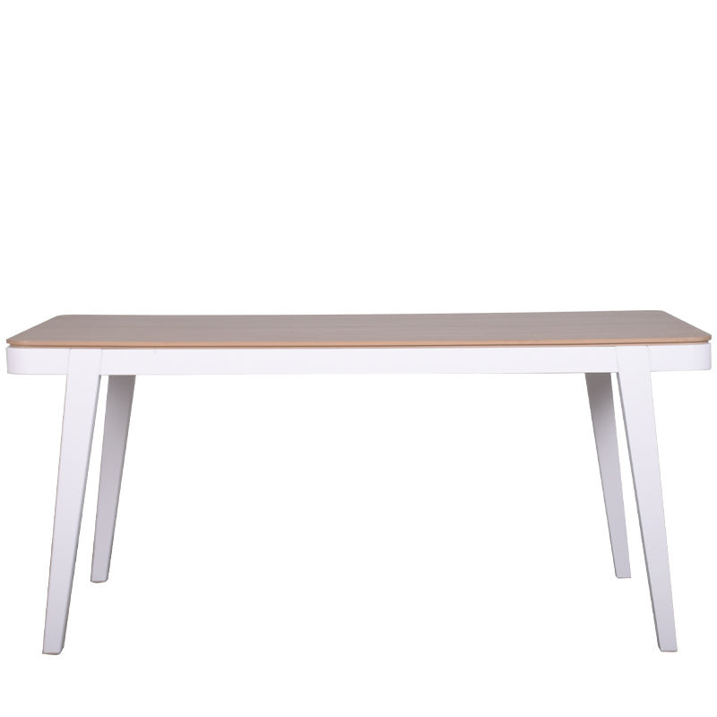 MONZA-N3 Dining Table - Sinoma Oak Melamine + White Matt with Beech Wood Legs