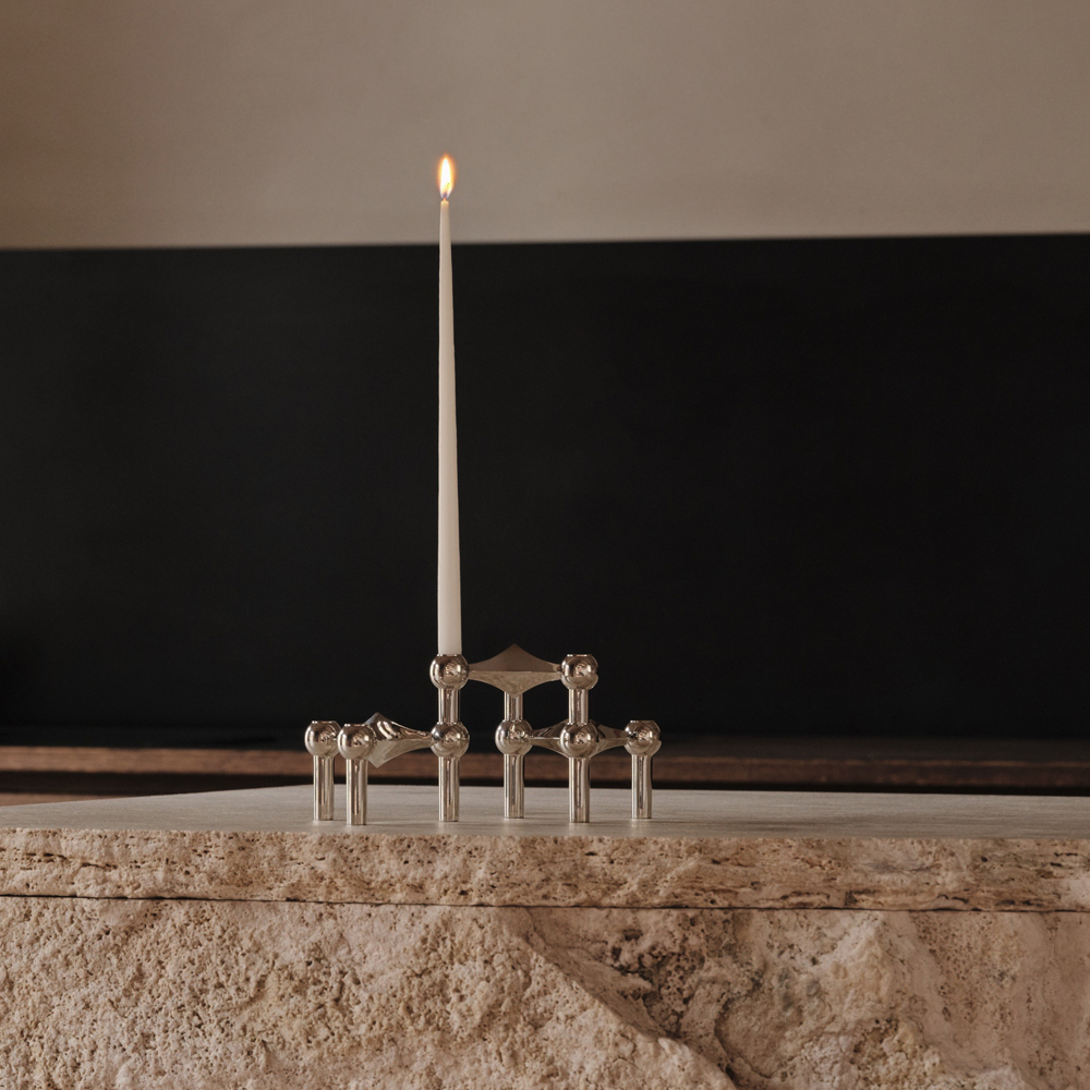 STOFF Nagel Candle Holder - Black (Matte Black Powder Coating)