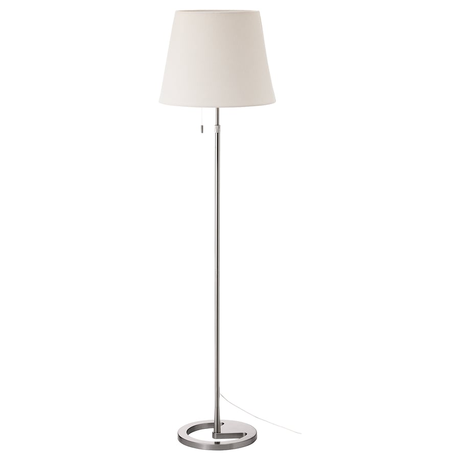 NYFORS Floor Lamp - Nickel-Plated, White