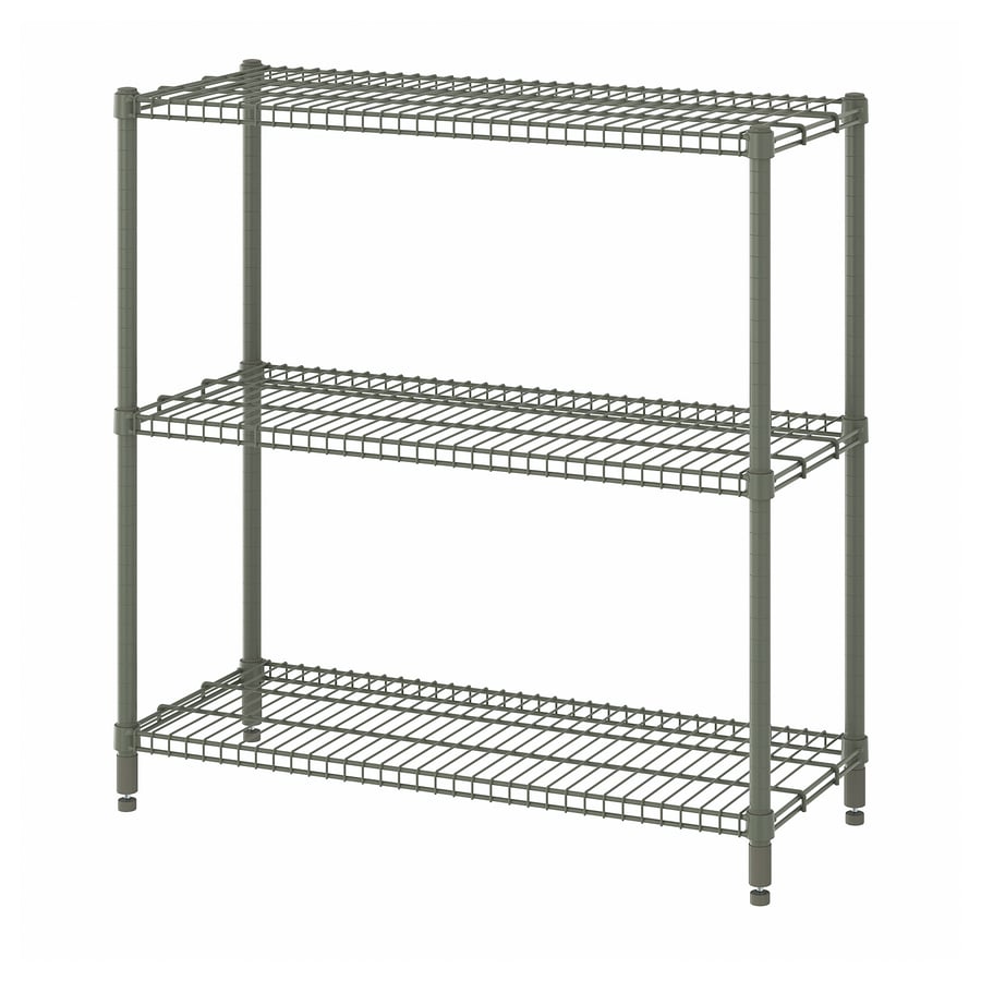 OMAR Shelving Unit - Grey-Green, 92x36x94 cm