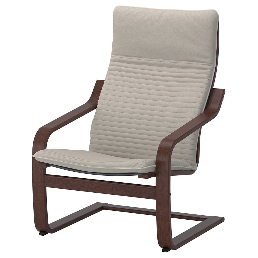 POÄNG Armchair - Brown / Knisa Light Beige