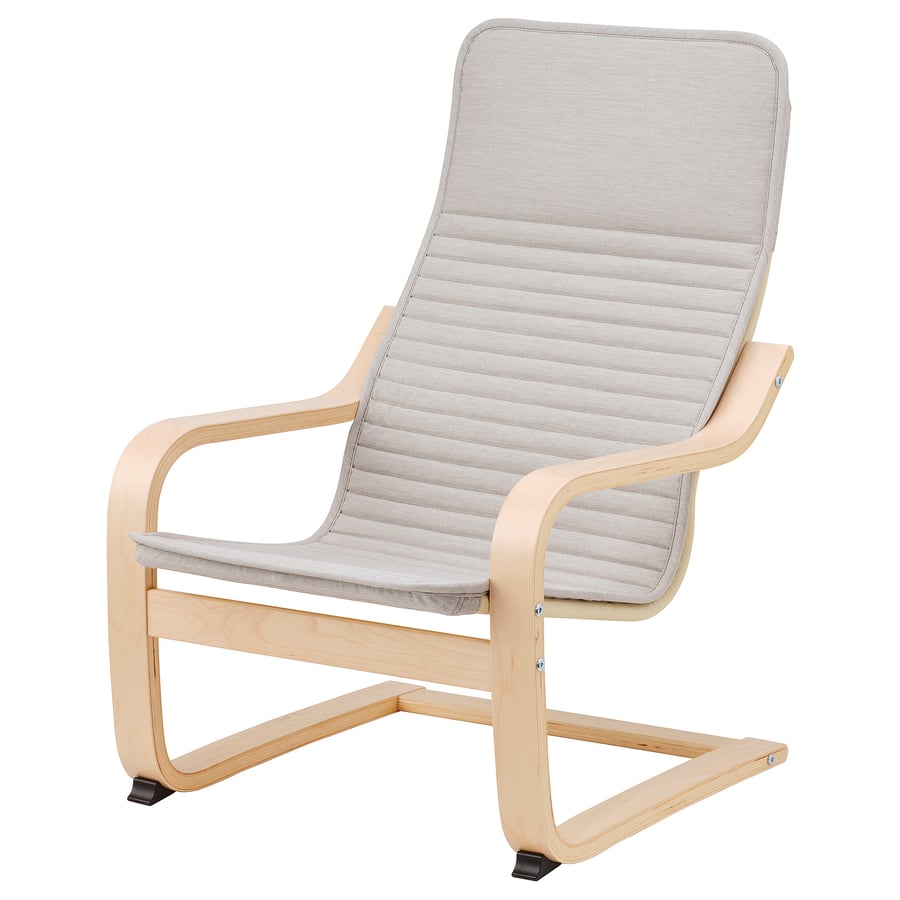 POÄNG Children's Armchair - Birch Veneer / Knisa Light Beige