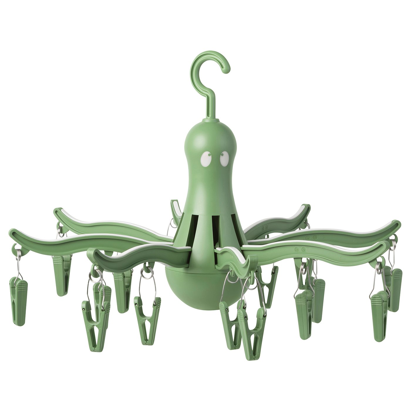 PRESSA Hanging Dryer, 16 clothes pegs, green