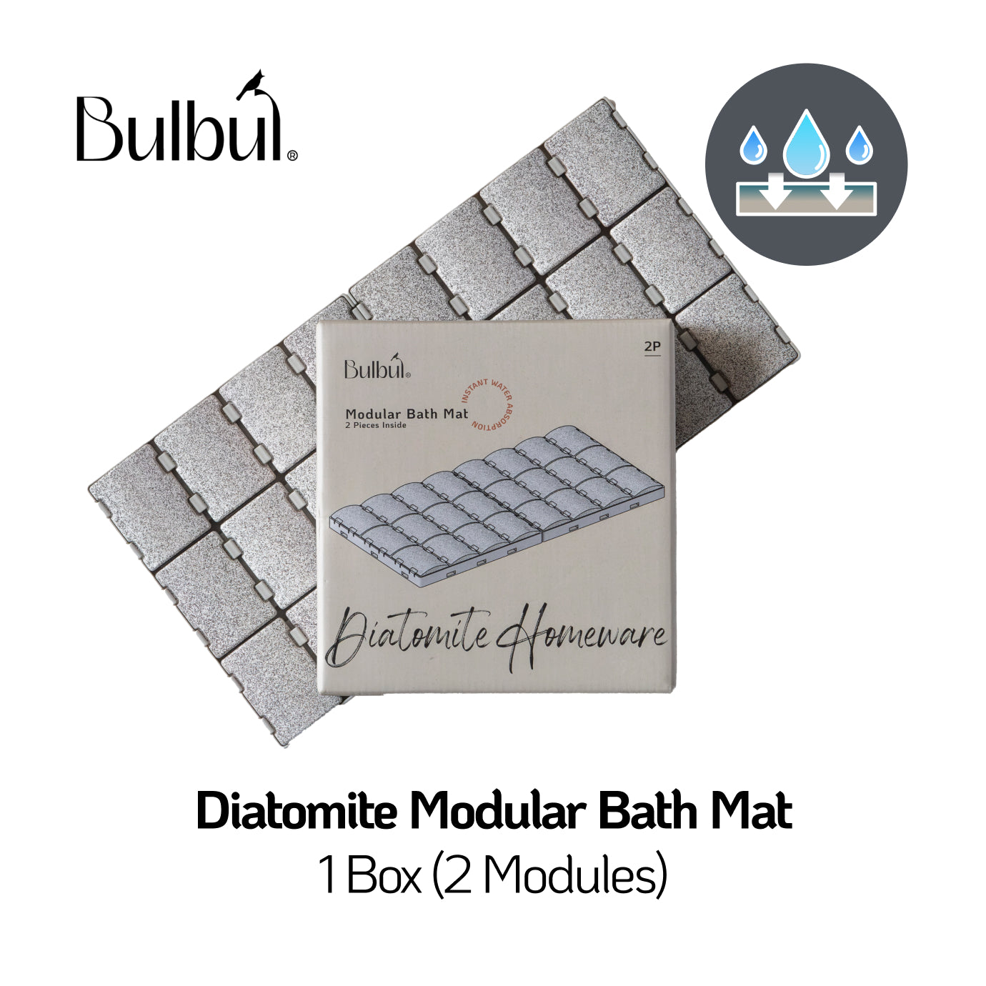 Diatomite Modular Bath Mat - 1 Box (2 Modules)