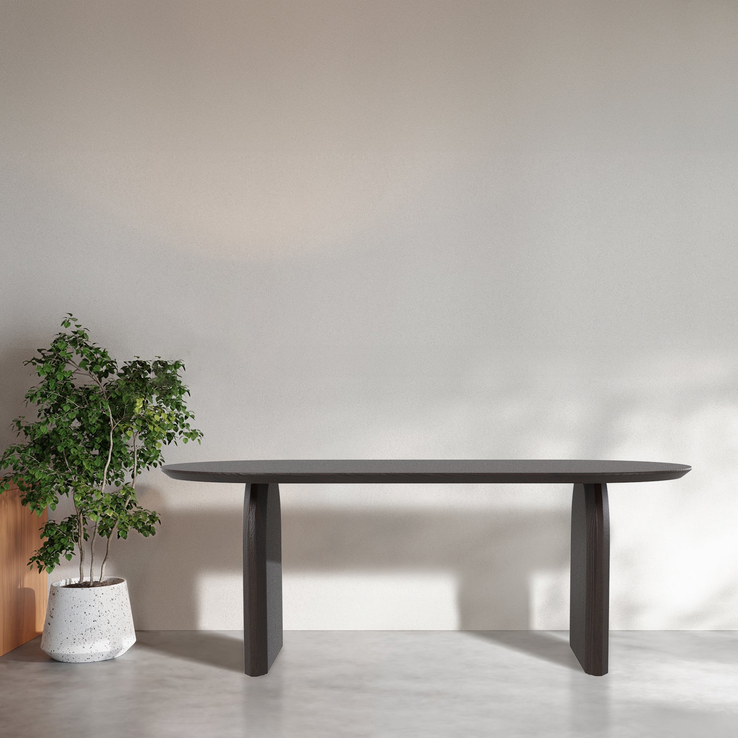 Japandi Elm Wood Dining Table ZEPHYR - Variant 1