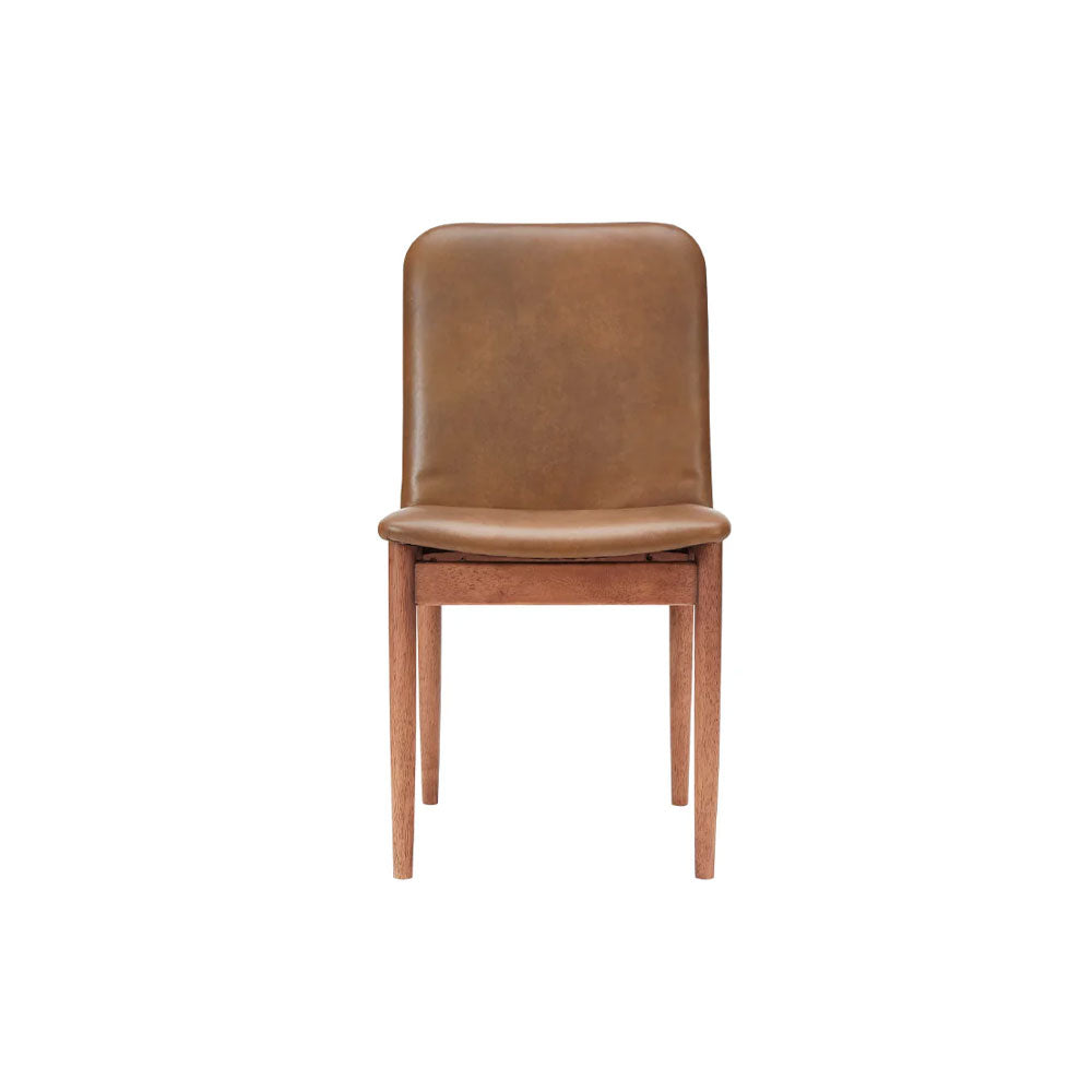 Scotch Side Chair - Walnut Finish, Genuine Brazilian Tanned Leather