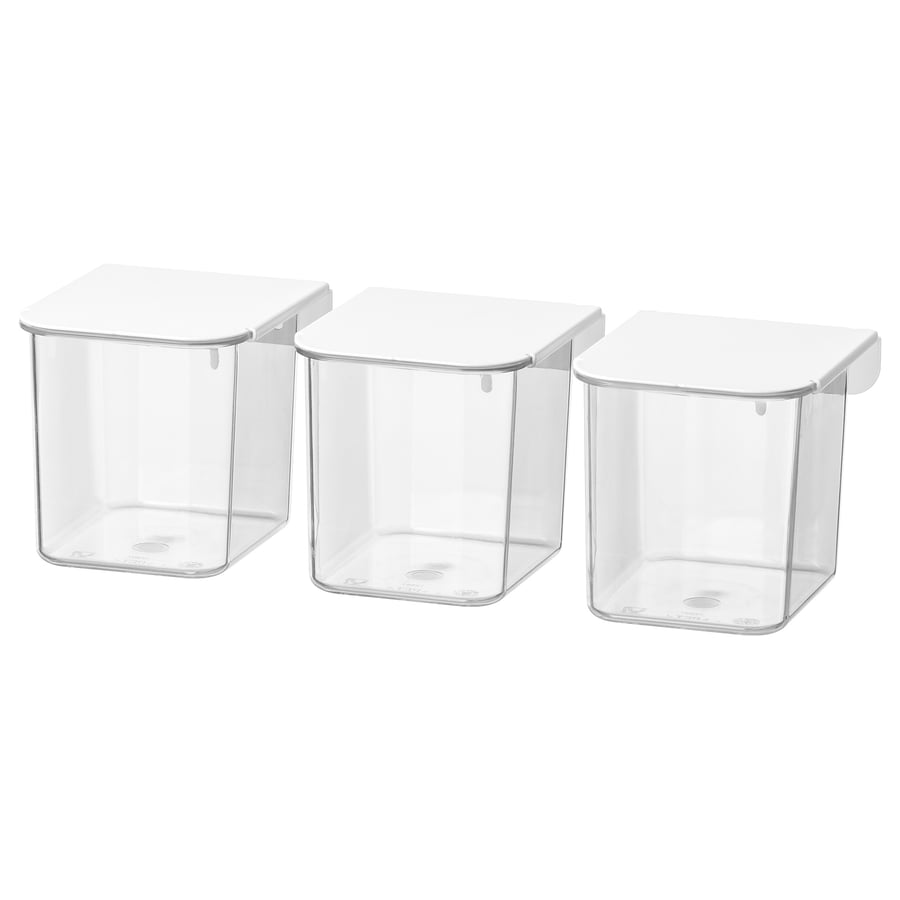 SKÅDIS Container with lid, white (3-pack)
