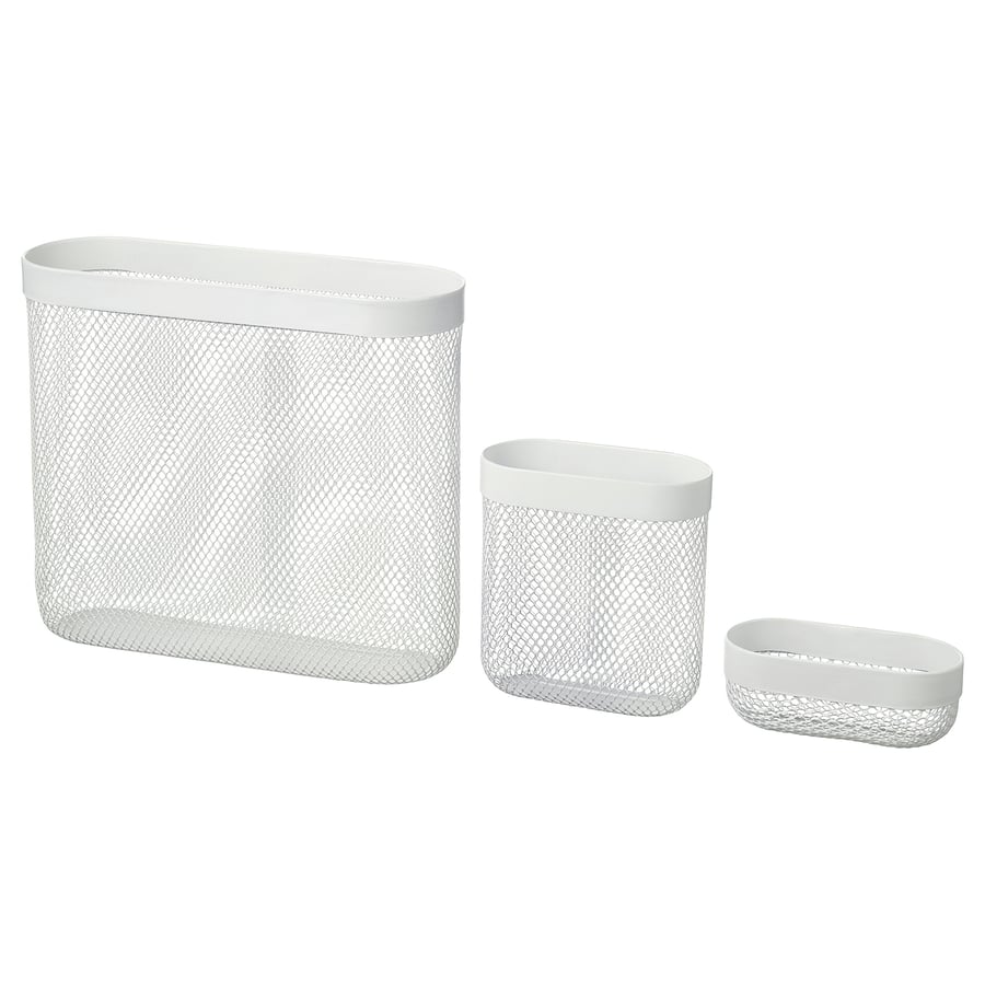 SKÅDIS Storage Basket, Set of 3 - White