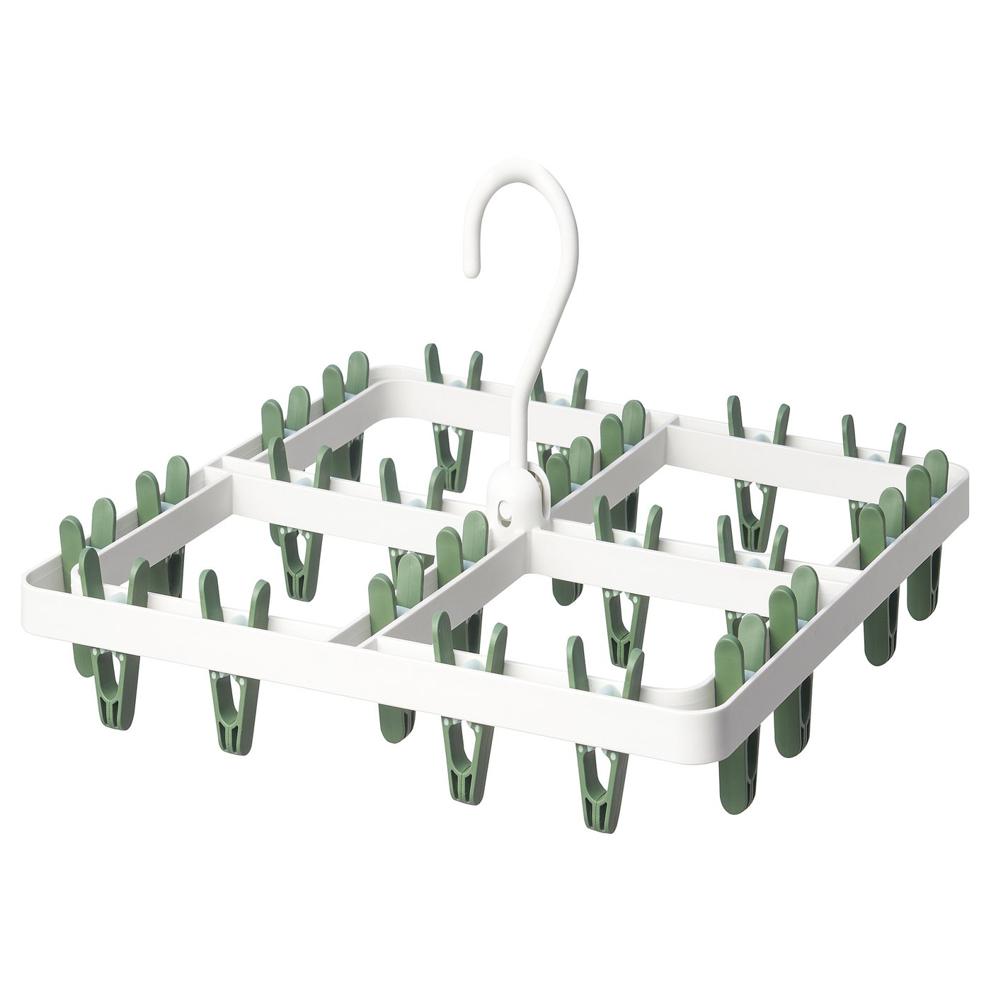 SLIBB Hang Dryer, 24 clothes pegs, green