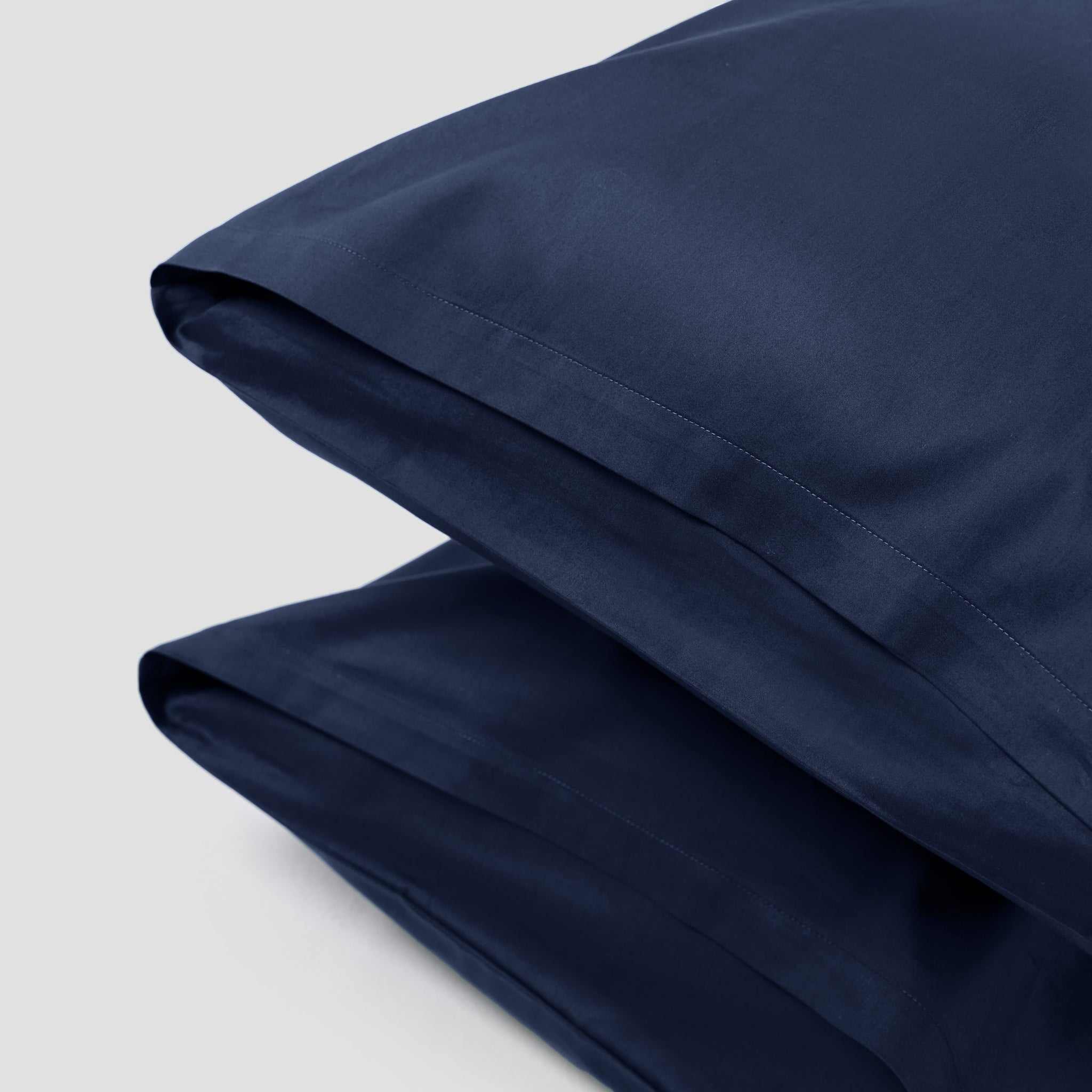 Classic Navy Pillow Case Pair - Organic Cotton Classic Sateen | SOJAO (Standard)