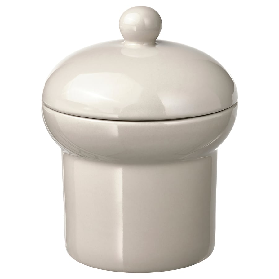 SPINNARHAJ Jar with Lid - Off-White, 13 cm