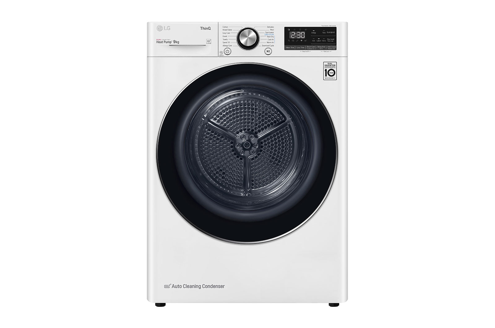 LG Dual Inverter Heat Pump™ Dryer, 9KG, White - TD-H90VWD