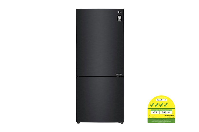 LG 408L Bottom Freezer Refrigerator with Smart Inverter Compressor™ in Matte Black - GB-B4059MT
