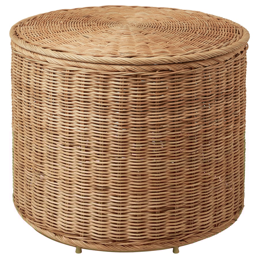 TOLKNING Pouffe with Storage, Handmade Rattan - Beige