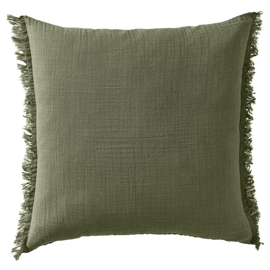 VALLKRASSING Cushion cover, grey-green, 50x50 cm