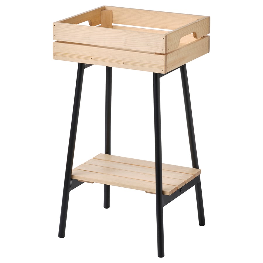 VANILJSTÅNG Plant Stand - Pine/Black, 55 cm