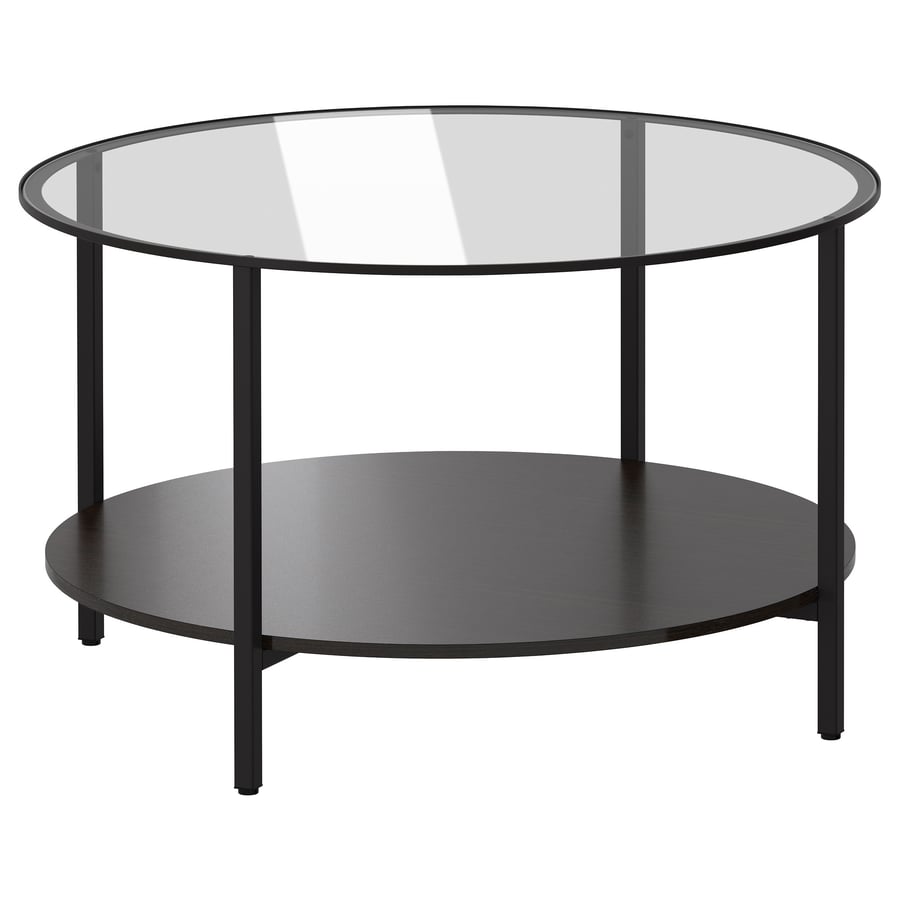 VITTSJÖ Coffee Table - Black-Brown/Glass, 75 cm