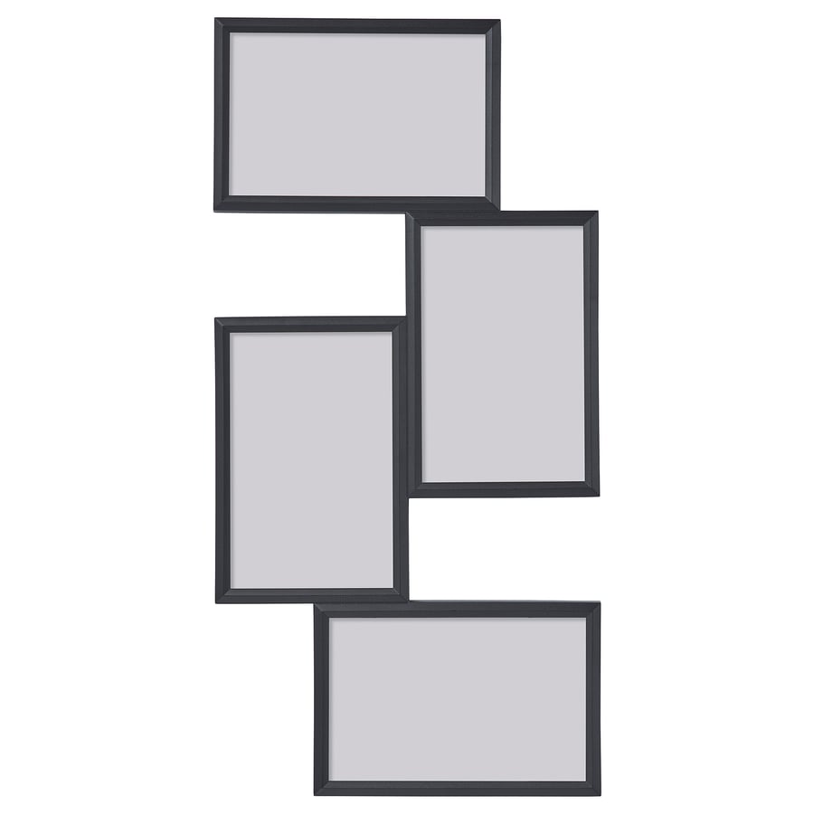 YLLEVAD Collage Frame for 4 Photos - Black, 21x41 cm