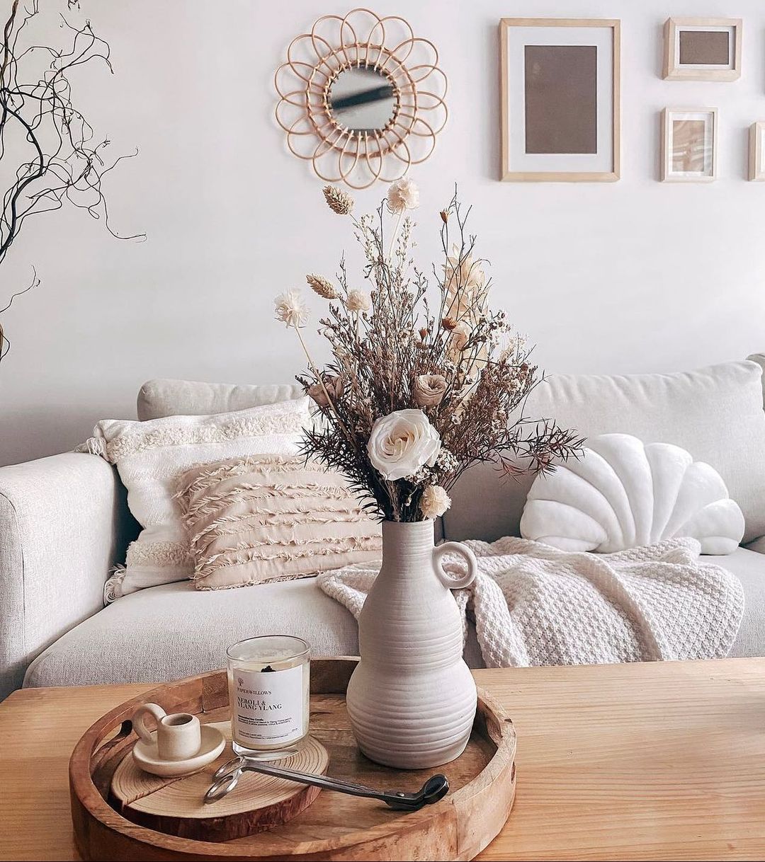 Our Scandinavian home would be incomplete without decors - vase, white ceramic, rustic design, dried flowers, natural