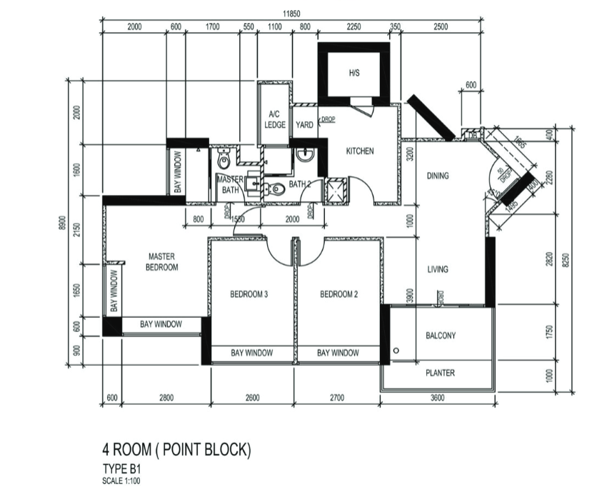 A Minimalist Apartment with an Urban Jungle - Master bath, bay window, master bedroom, master bedroom 2, master bedroom 3