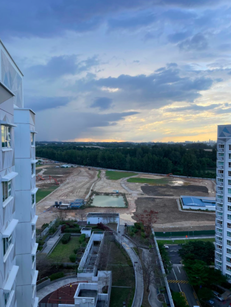 Our Colourful Personalities Imprinted On Our Apartment - Modern urban landscape, construction site, early morning sky, cloudy