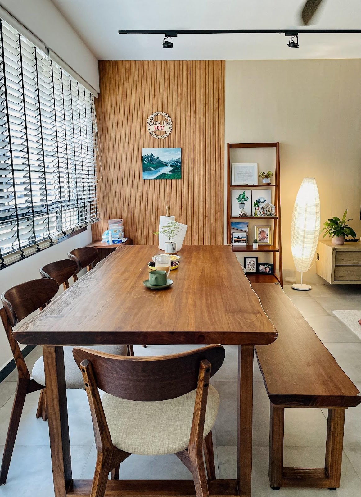 This is Home, Truly - Wooden dining table, modern interior, cozy room, wooden chairs, minimalist decor, natural light, wooden