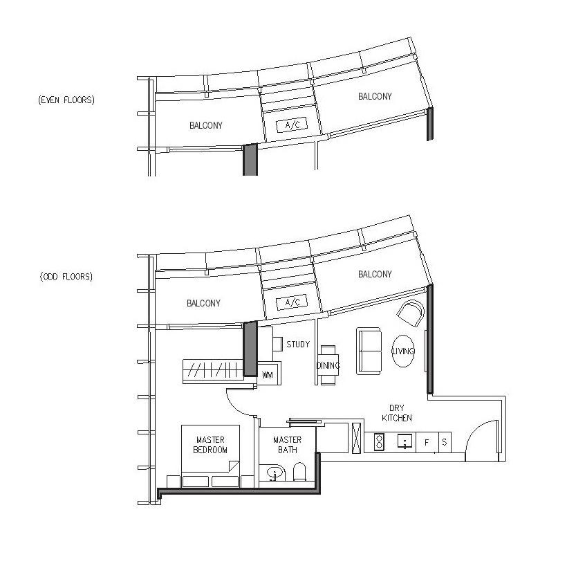 A Photographer's One-Room Studio Man Cave - Even floors, Balcony, A/C, Master Bedroom, Master Bath, Study, Dining, Living