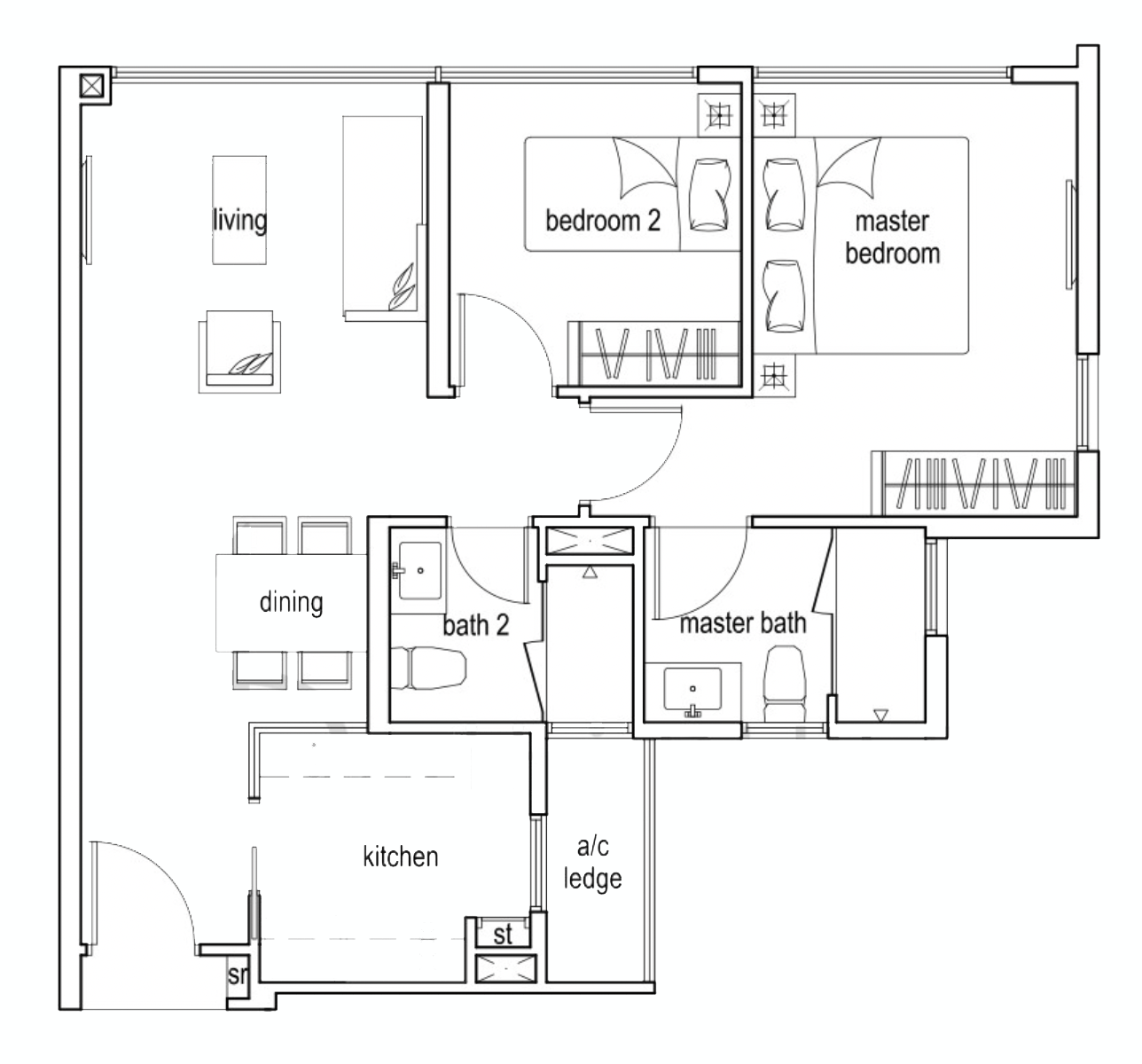 My Home Away From Home - living area, master bedroom, master bathroom, dining area, kitchen, master bath, living room