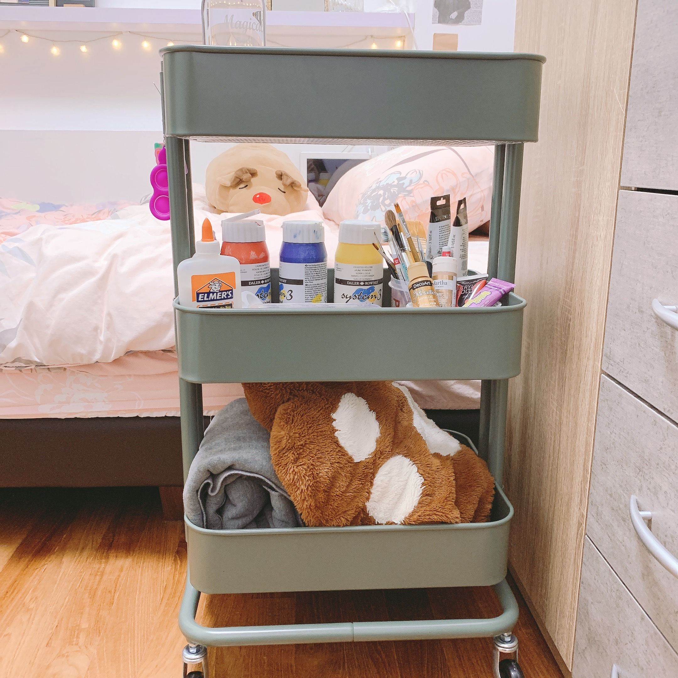 K-pop, Anime, Harry Potter - The Room that Has It All - paint supplies, art tools, craft supplies, storage cart, storage