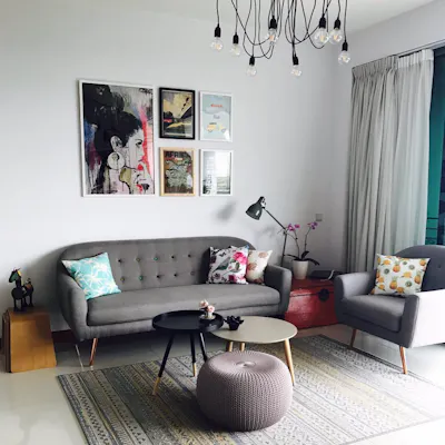 Customer home photo 2: Eclectic living room filled with travel finds