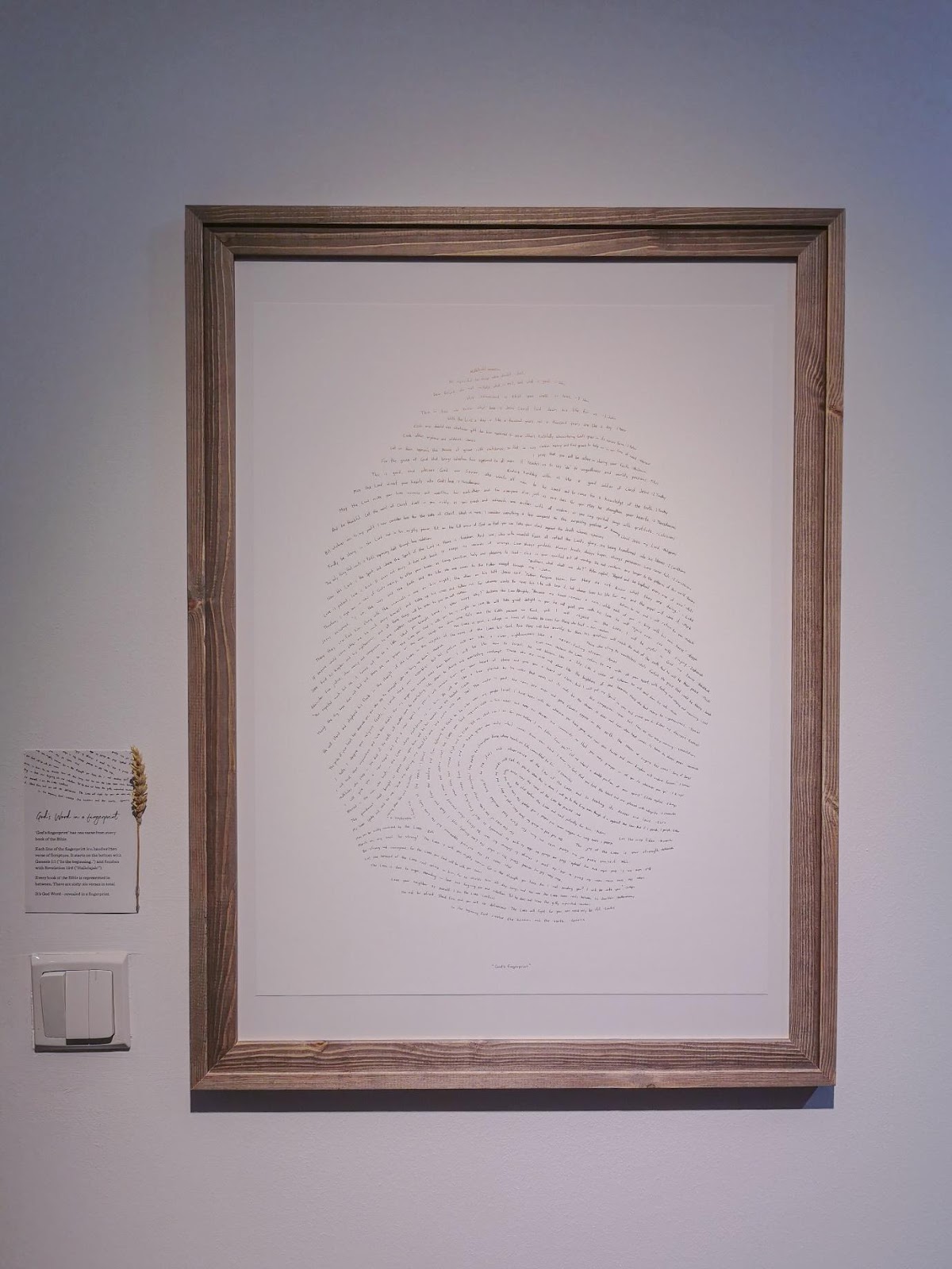 This is Home, Truly - Wooden frame, circular artwork, handwritten text, spiral pattern, elegant display, minimalist art