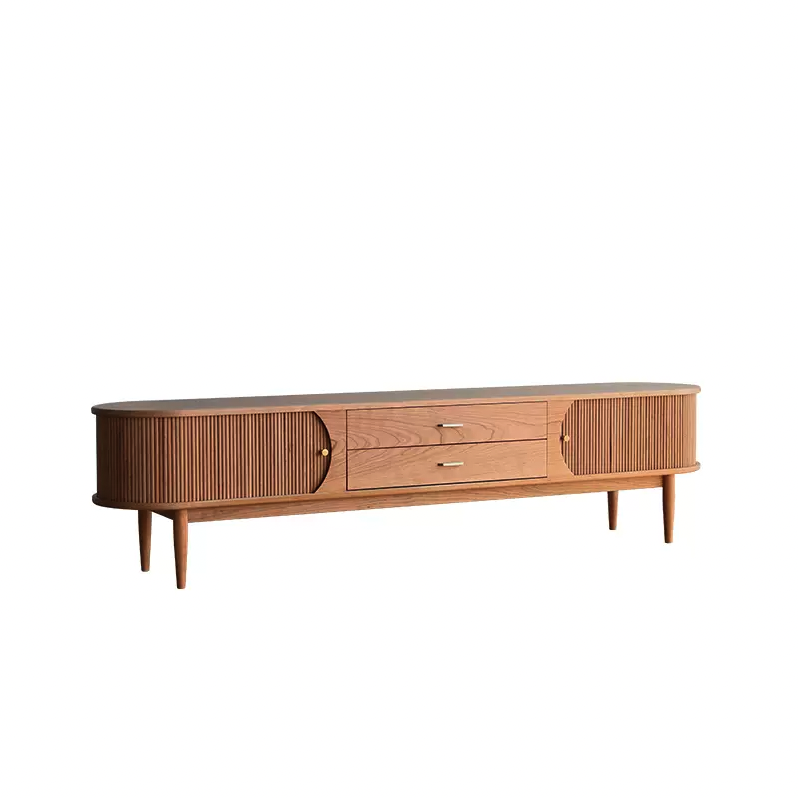 Fluted Panel Wooden TV Console