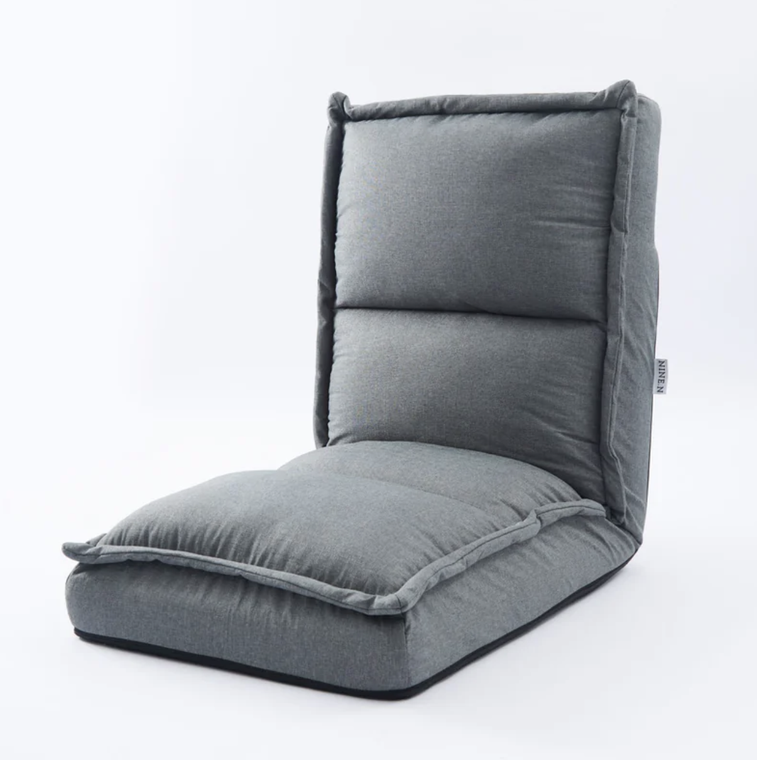 Kaiteki Floor Recliner, Linen - Metallic Grey