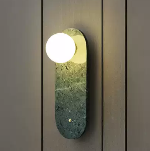 Round Wall Lamp with Marble Plate