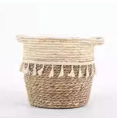 Rattan Storage Basket with Tassel
