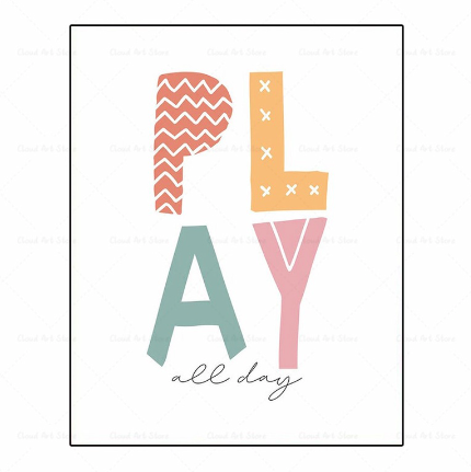 Colorful PLAY Print Poster
