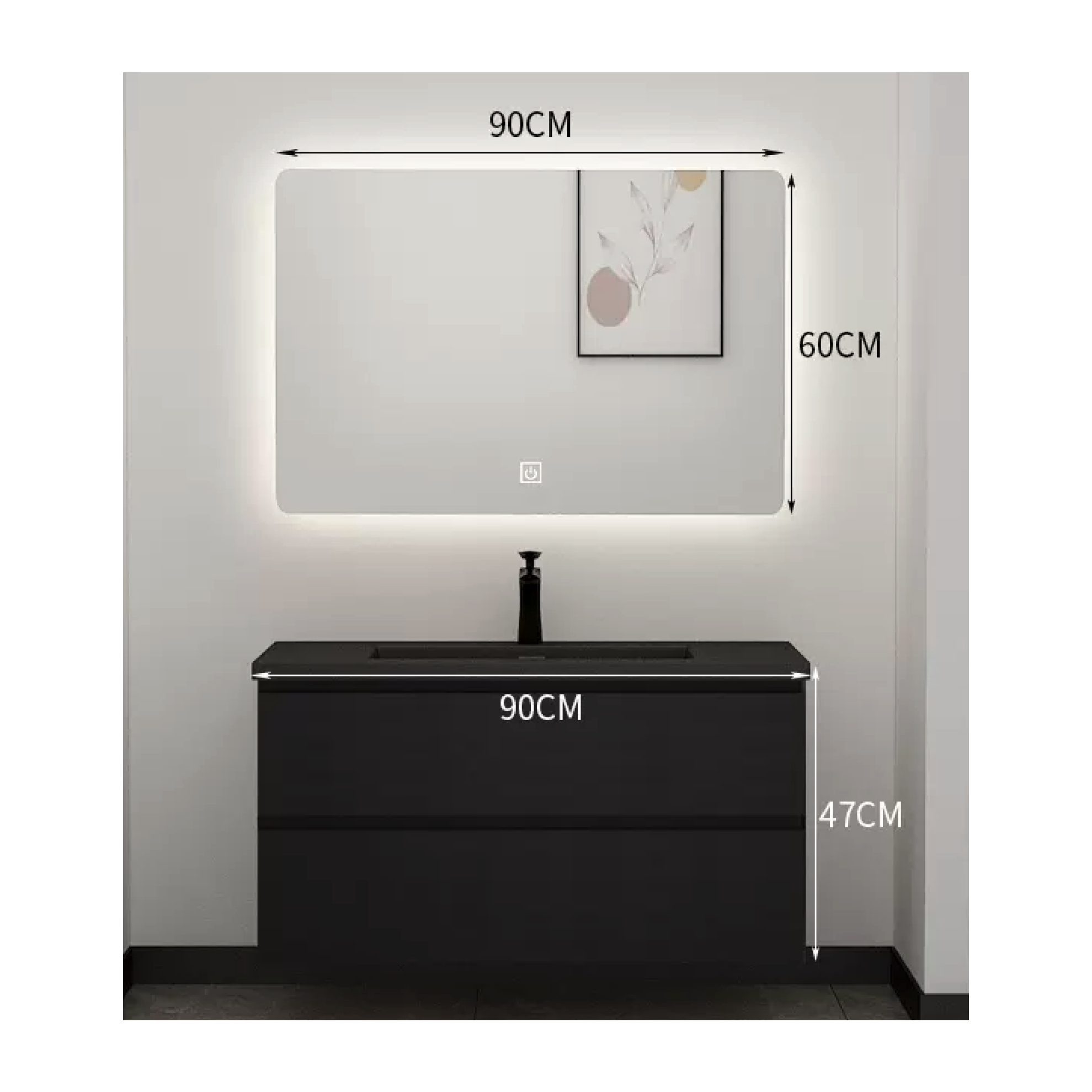 Minimalist Modern Bathroom Vanity Cabinet Set 