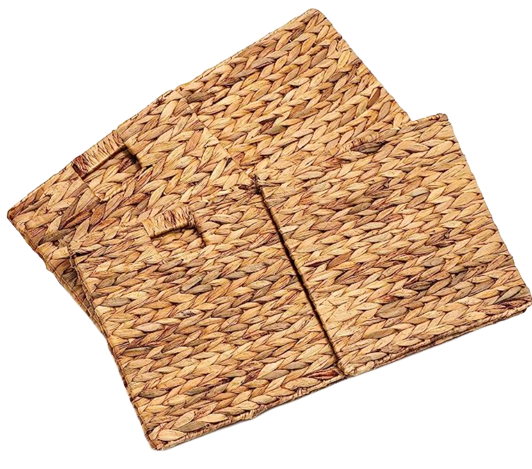 Foldable Hyacinth Storage Basket with Iron Wire Frame