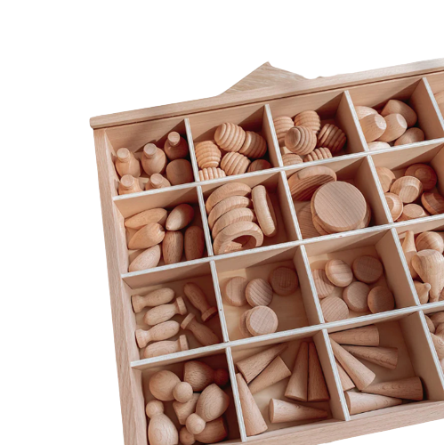 Wooden Loose Parts Discovery Set With Tinker Tray
