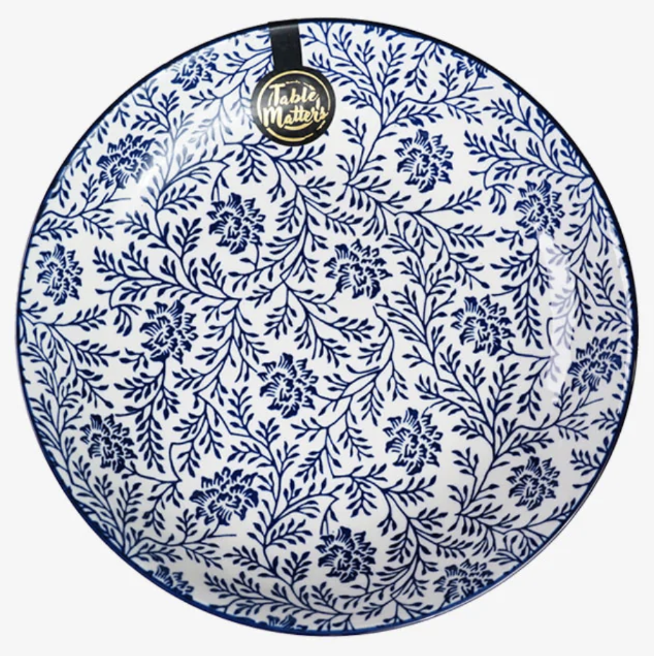 Floral blue dinner plate