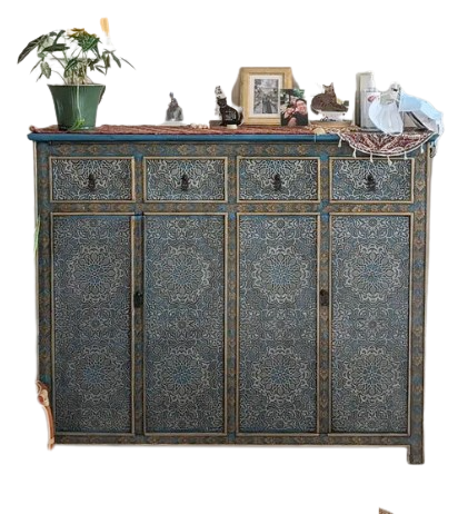 Intricate Gold Embossed Sideboard