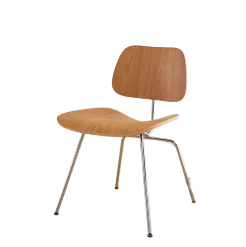 Metal Frame Chair with Wood Backrest